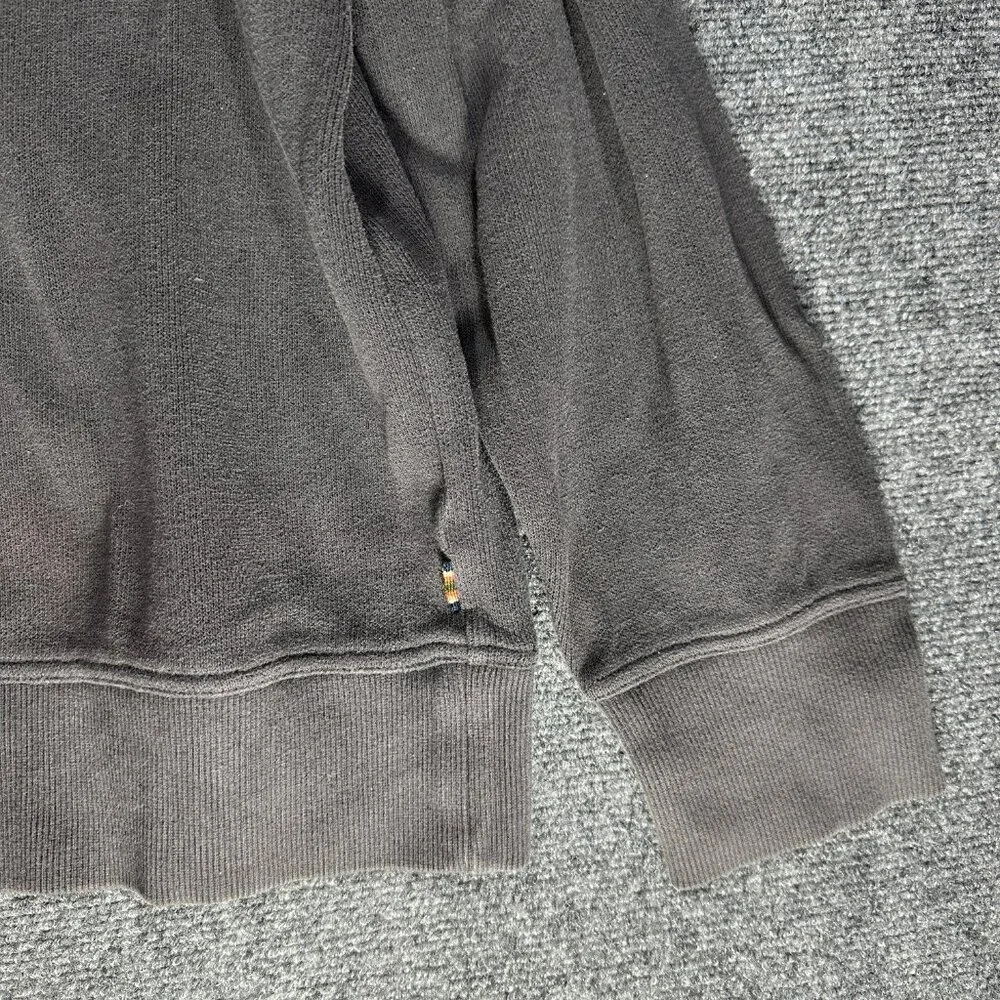 Eddie Bauer Sweater Mens XL 1/4 Zip Gray Cotton Ribbed Knit Pullover Long Sleeve